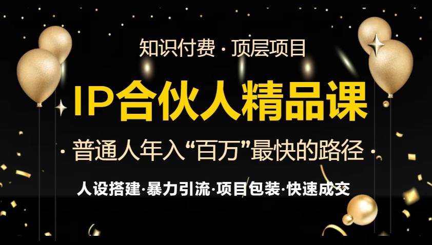 （13297期）IP合伙人最新精品课程，知识付费全流程+最强引流术+小白避坑指南-知创网