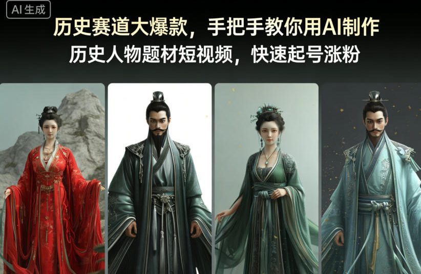 历史赛道大爆款，手把手教你用AI制作历史人物题材短视频，快速起号涨粉-知创网