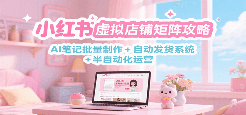 小红书虚拟店铺矩阵攻略：AI笔记批量制作 + 自动发货系统 + 半自动化运营-知创网