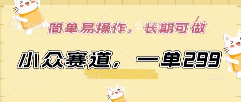 小众赛道,一单299.简单易操作,长期可做【揭秘】-知创网