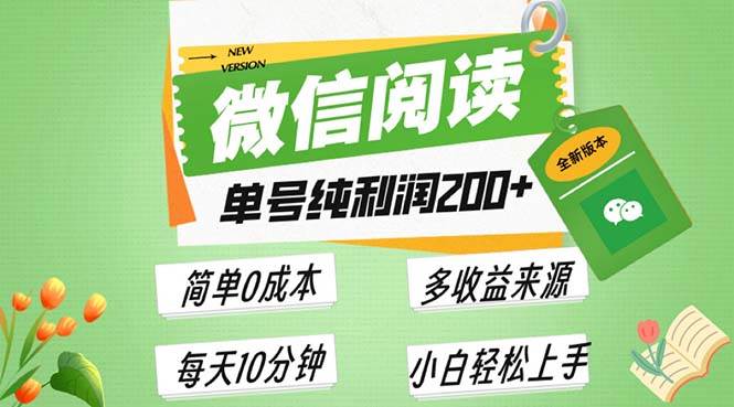 (13425期)最新微信阅读6.0,每日5分钟,单号利润200+,可批量放大操作,简单0成本-知创网