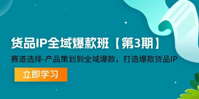 （12078期）货品-IP全域爆款班【第3期】赛道选择-产品策划到全域爆款，打造爆款货品IP-知创网