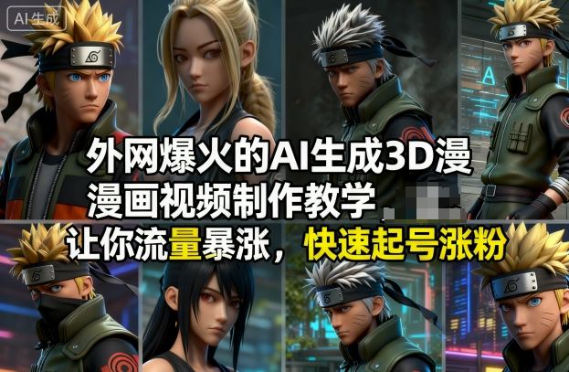 外网爆火的AI生成3D漫画视频制作教学，让你流量暴涨，快速起号涨粉！-知创网