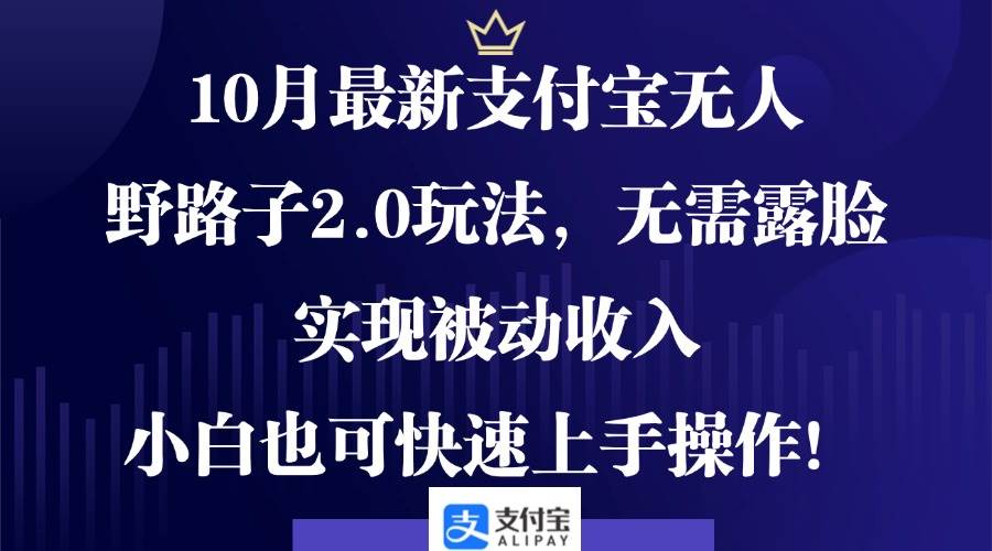 （12824期）10月最新支付宝无人野路子2.0玩法，无需露脸，实现被动收入，小白也可…-知创网