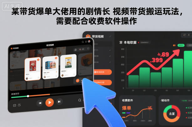某带货爆单大佬用的剧情长视频带货搬运玩法，需要配合收费软件操作-知创网