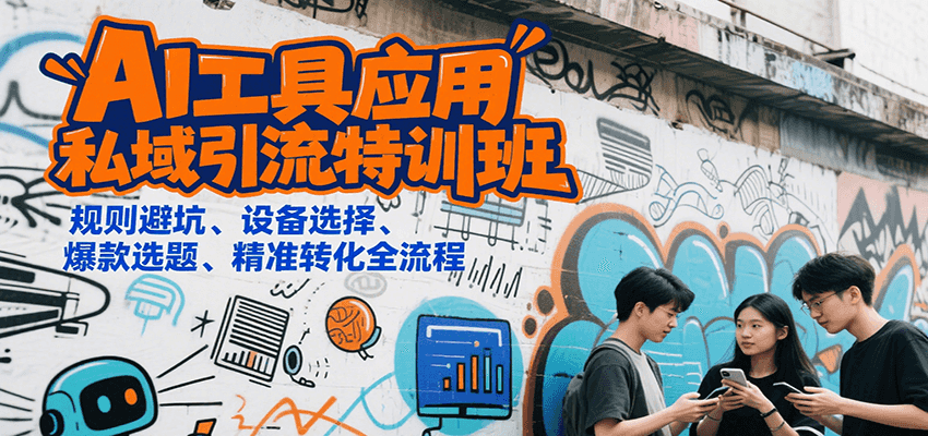 AI工具应用私域引流特训班，规则避坑、设备选择、爆款选题、精准转化全流程-知创网