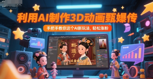 利用AI制作3D动画甄嬛传，流量爆了，手把手教你这个AI新玩法，轻松涨粉-知创网