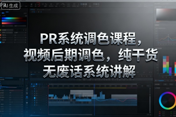 PR系统调色课程，视频后期调色，纯干货无废话系统讲解-知创网