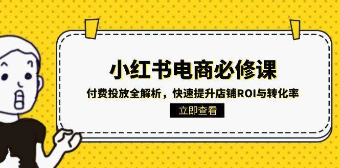 小红书电商必修课：付费投放全解析，快速提升店铺ROI与转化率-知创网