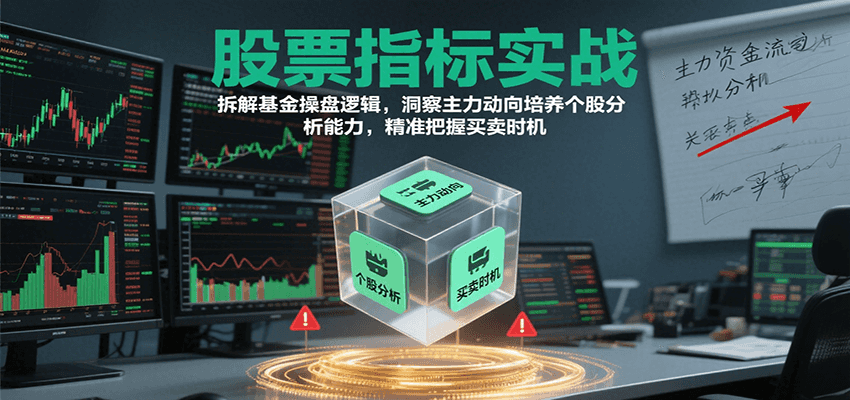 股票指标实战，拆解基金操盘逻辑，洞察主力动向培养个股分析能力，精准把握买卖时机-知创网