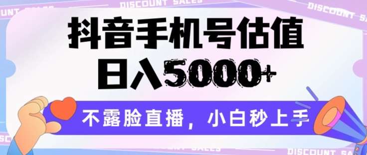 抖音手机号估值，日入5000+，不露脸直播，小白秒上手【揭秘】-知创网