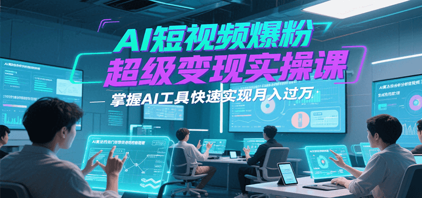 AI短视频爆粉超级变现实操课，掌握AI工具快速实现月入过万-知创网
