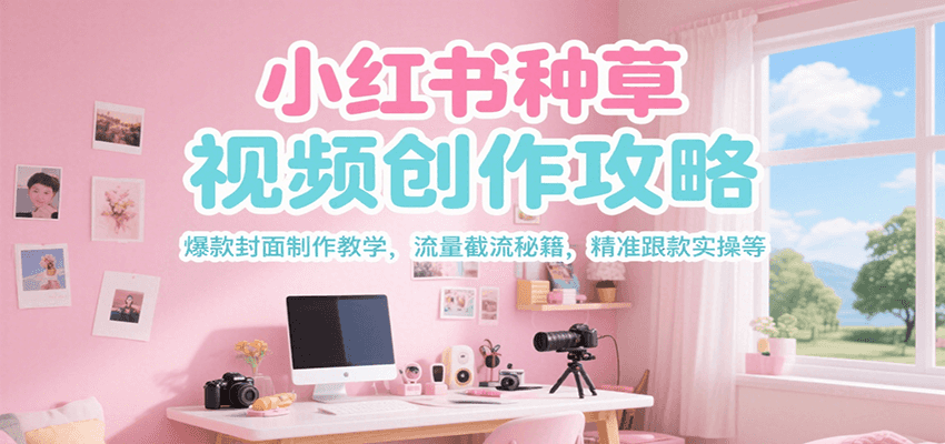 小红书种草视频创作攻略，爆款封面制作教学 ，流量截流秘籍 ，精准跟款实操等-知创网