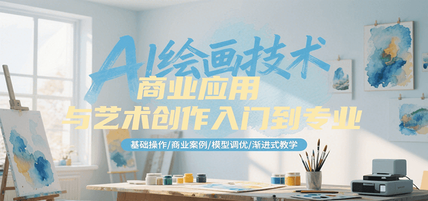 AI绘画技术商业应用与艺术创作入门到专业，基础操作/商业案例/模型调优/渐进式教学-知创网