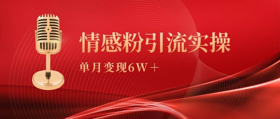 (9473期)单月变现6w+,情感粉引流变现实操课-知创网