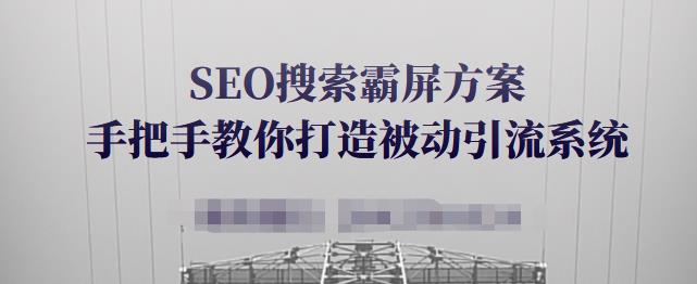 SEO搜索霸屏方案，手把手教你打造被动引流系统【视频课程】-知创网