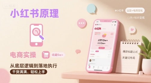 小红书原理以及详细实操流程，小红书电商教程-知创网