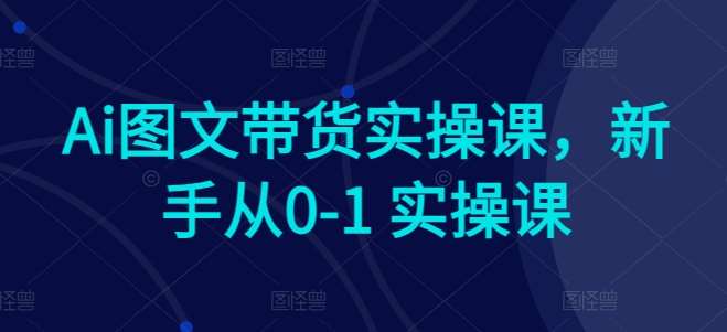 Ai图文带货实操课，新手从0-1 实操课-知创网