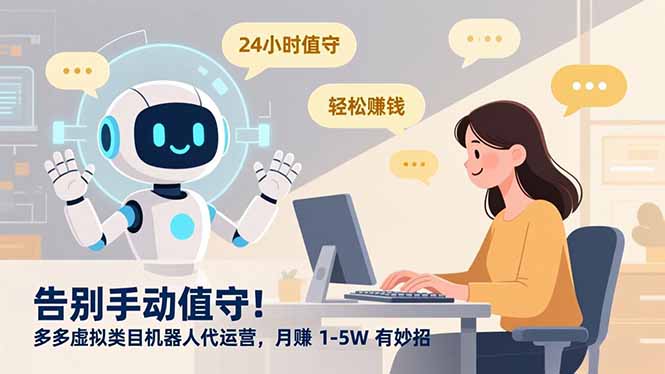 告别手动值守！多多虚拟类目机器人代运营，月赚 1-5W 有妙招-知创网