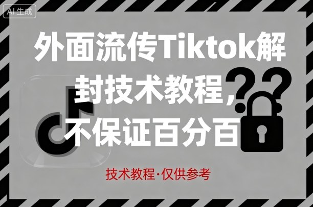 外面流传Tiktok解封技术教程，不保证百分百，具体自测-知创网