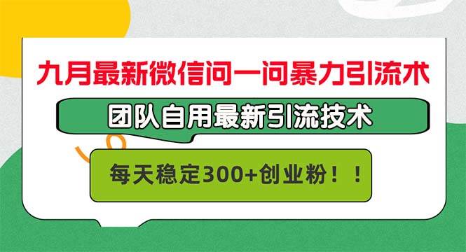 （12735期）九月最新微信问一问暴力引流术，团队自用引流术，每天稳定300+创…-知创网