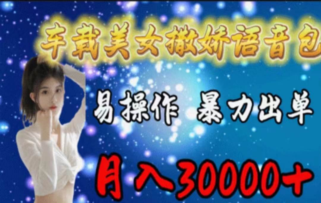 （11249期）车载美女撒娇语音包，执行就出单，月入3000＋，小白看完课程就能马上实操-知创网