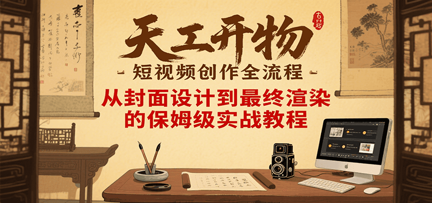 天工开物短视频创作全流程，从封面设计到最终渲染的保姆级实战教程-知创网