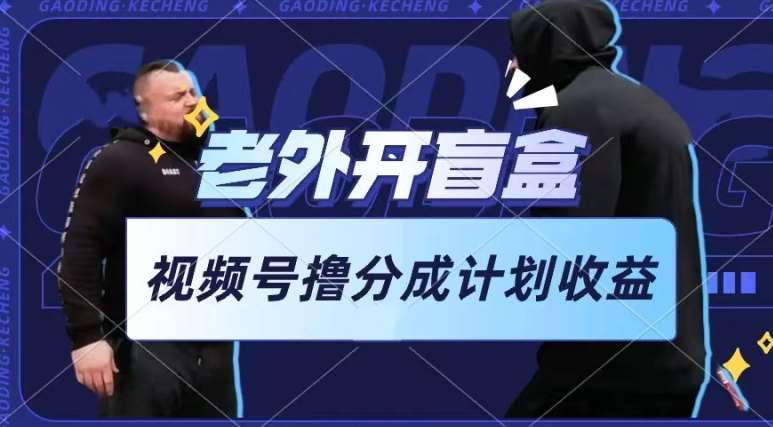 老外开盲盒视频，撸视频号分成计划收益，每天只需一小时，新手小白轻松上手【揭秘】-知创网