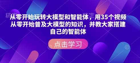 从零开始玩转大模型和智能体，​用35个视频从零开始普及大模型的知识，并教大家搭建自己的智能体-知创网