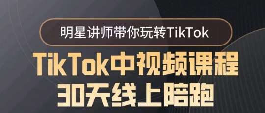 TikTok中视频课程30天线上陪跑，明星讲师带你玩转TikTok-知创网