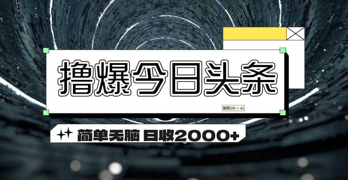 （11665期）撸爆今日头条 简单无脑操作 日收2000+-知创网