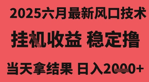 2025六月最新风口技术，无人挂G撸礼物，长期稳定 一个小时收益2k+，小白当天拿结果【揭秘】-知创网