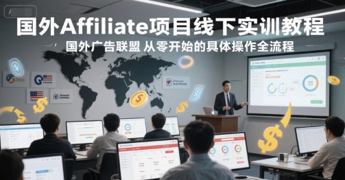 国外Affiliate项目线下实训教程，国外广告联盟从零开始的具体操作全流程-知创网