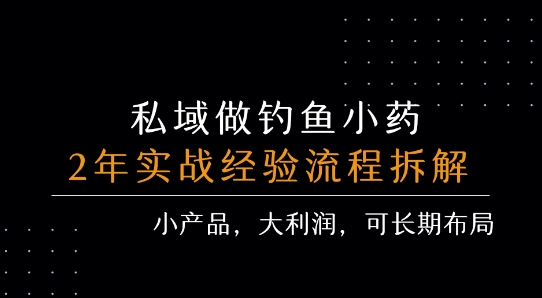 私域做钓鱼小药 每单利润3张+ 详细流程拆解-知创网