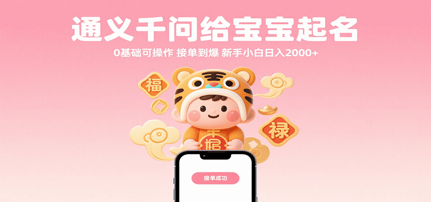 通义千问给宝宝起名 0基础可操作 接单到爆 新手小白日入2000+-知创网