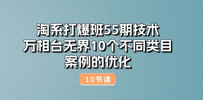 (10996期)淘系打爆班55期技术:万相台无界10个不同类目案例的优化(10节)-知创网