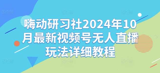 嗨动研习社2024年10月最新视频号无人直播玩法详细教程-知创网