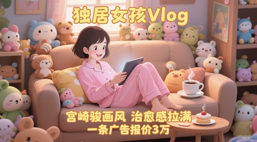 单个账号涨粉71W！用AI制作独居女孩Vlog，宫崎骏画风，治愈感拉满，一条广告报价3W-知创网