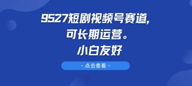 9527短剧视频号赛道，可长期运营，小白友好【揭秘】-知创网