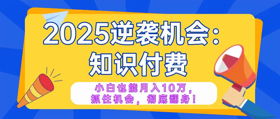 （14166期）2025逆袭项目——知识付费，小白也能月入10万年入百万，抓住机会彻底翻…-知创网