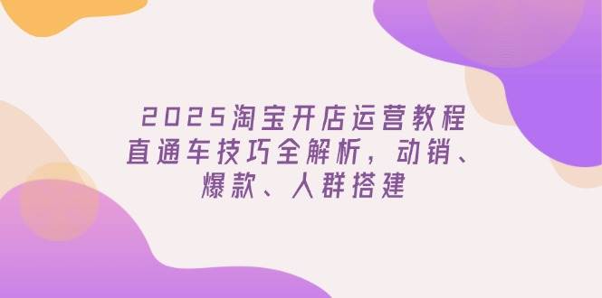 （14389期）2025淘宝开店运营教程更新，直通车技巧全解析，动销、爆款、人群搭建-知创网