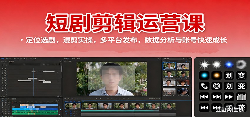 短剧剪辑运营课：定位选剧，混剪实操，多平台发布，数据分析与账号快速成长-知创网