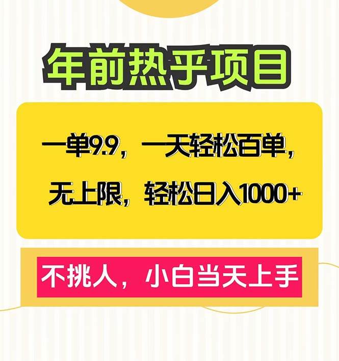 （13795期）一单9.9，一天百单无上限，不挑人，小白当天上手，轻松日入1000+-知创网