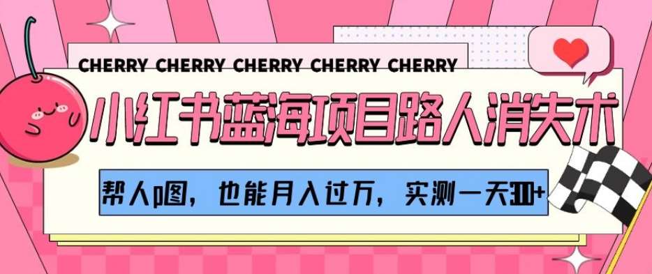 小红书蓝海项目路人消失术,帮人p图,也能月入过万,实测一天300+【揭秘】-知创网