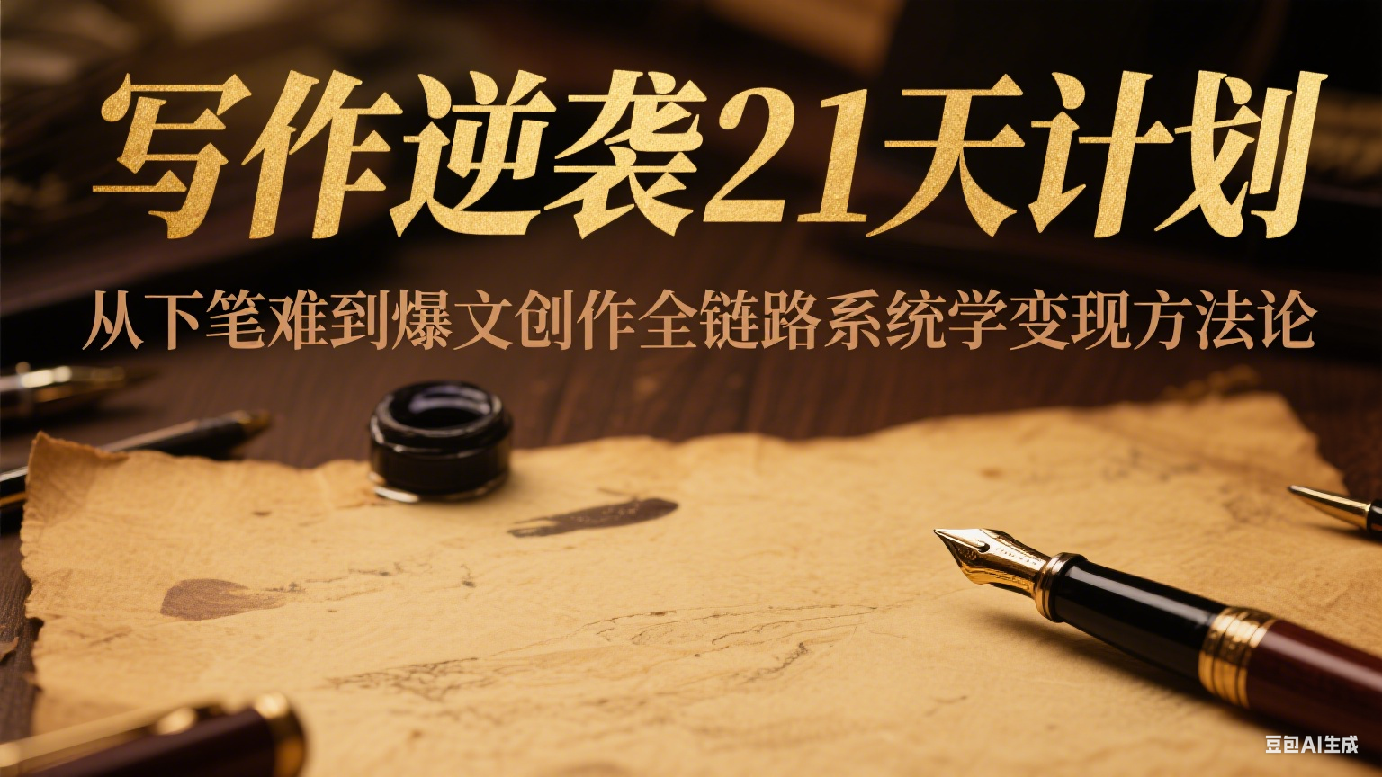 写作逆袭21天计划：从下笔难到爆文创作全链路系统学变现方法论-知创网