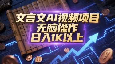 文言文AI视频项目，无脑操作，日入1K以上-知创网