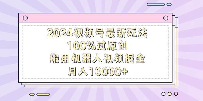 (9151期)2024视频号最新玩法,100%过原创,搬用机器人视频掘金,月入10000+-知创网