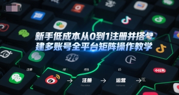 新手低成本从0到1注册并搭建多账号全平台矩阵操作教学,手机号-邮箱-IP-工具-知创网