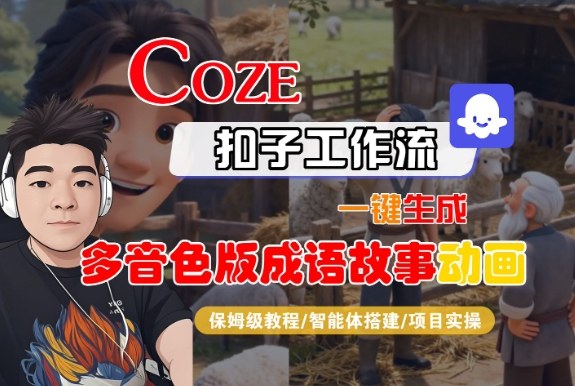 Coze扣子智能体工作流一键生成“多音色版成语故事“动画，全流程保姆级教学-知创网
