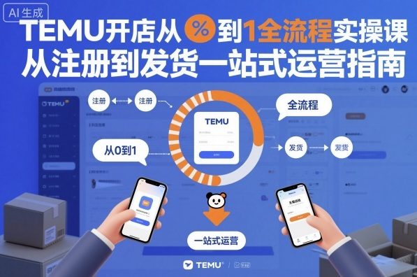 TEMU开店从0到1全流程实操课,从注册到发货一站式运营指南-知创网